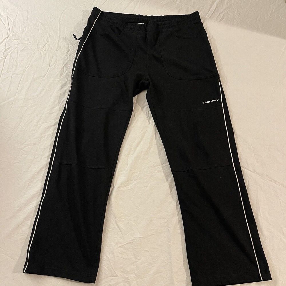 Saucony Running Pants Mens Black Zip Pockets Regular‎ Fit Size Small